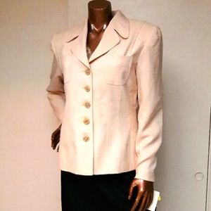 NWT Adolfo Textured Winter White Blazer